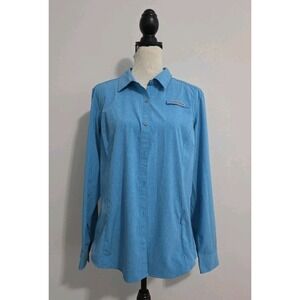 Field and Stream Shirt Made In USA X-Large Blue Polyester Blend, Dri Fit Hunting
